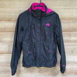 The North Face Black + Pink Resolve Rain Jacket